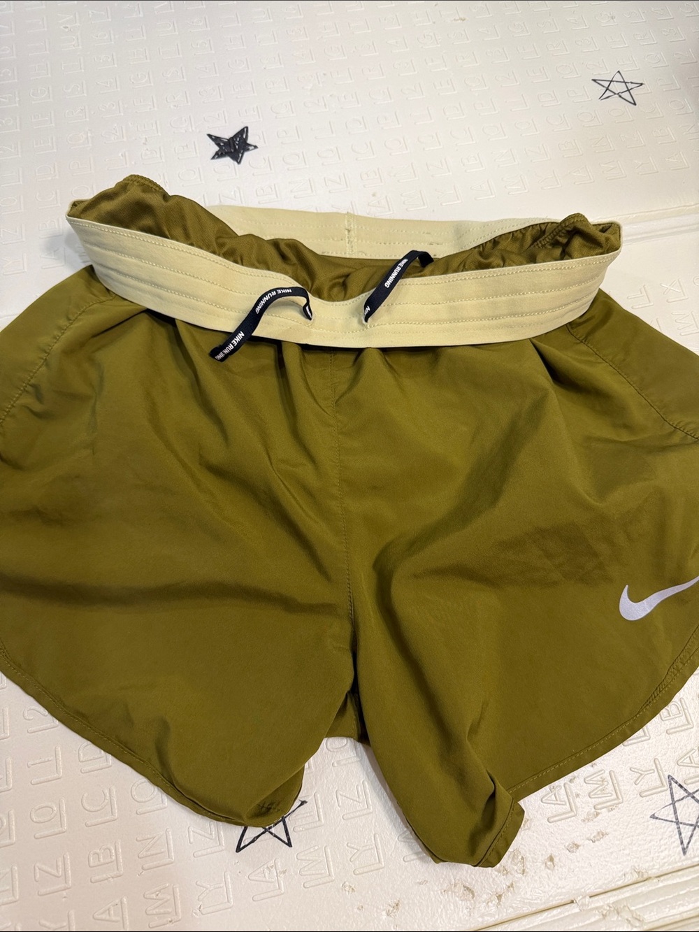 Nike Olive Performance Running Shorts - Picture 2 of 4